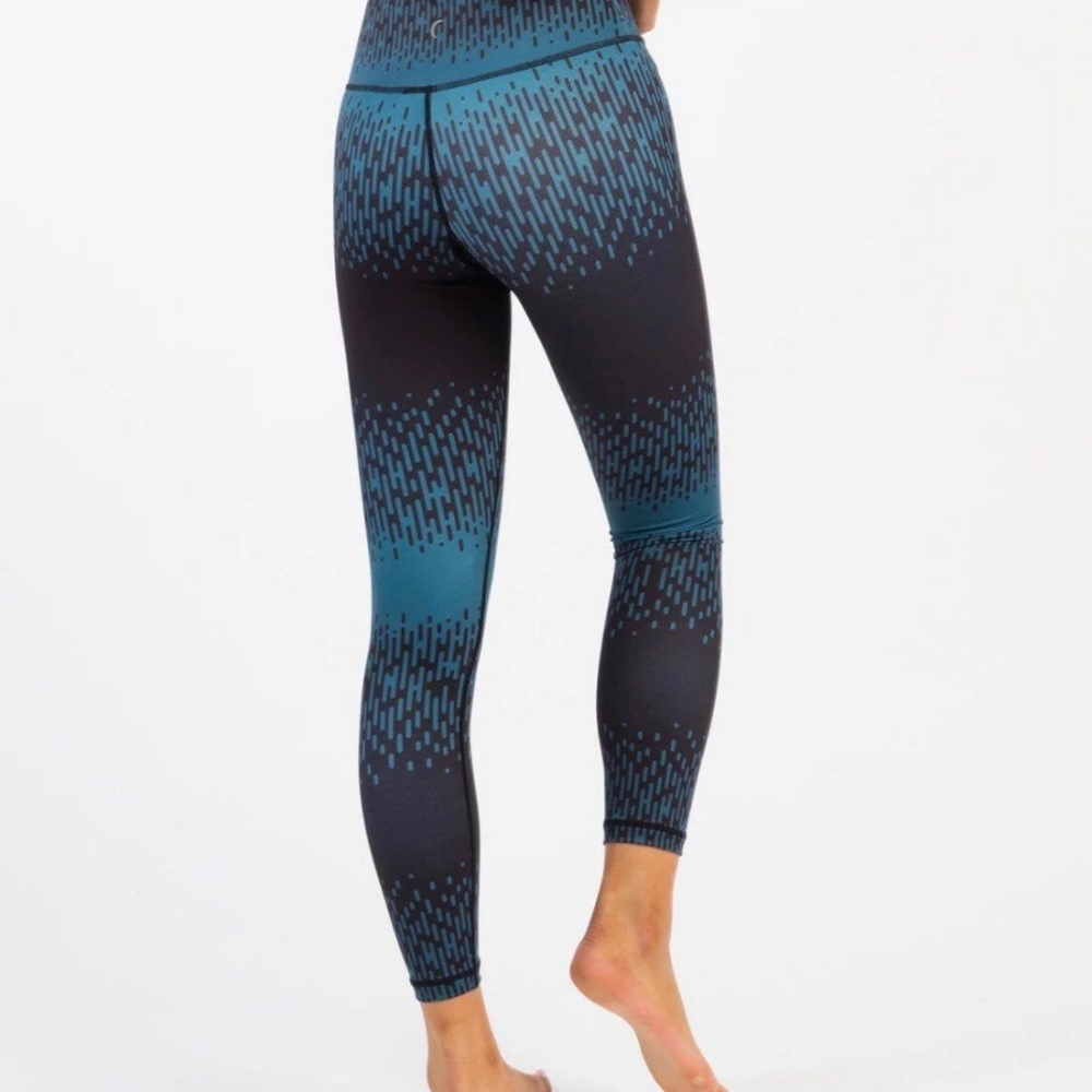 ZYIA Teal Grid Light n Tight 7/8 Leggings Size 6-8